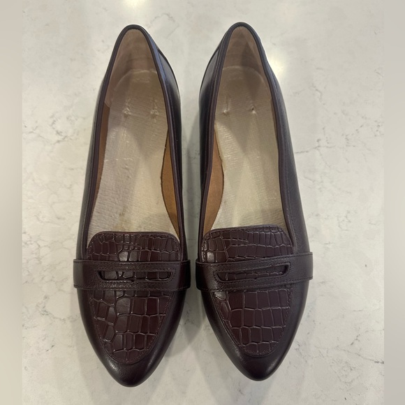 Vionic Womens Savannah Loafer Flat Shoes Leather Slip On - Crocodile - Picture 3 of 8